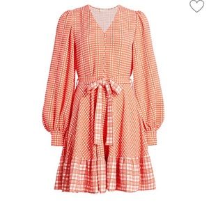 Stine Goya Farrow Orange Plaid Dress